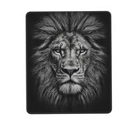 Black And White Lion Head Tappetino Scrivania Piccolo Mousepad Comodo Tappetino per Mouse for Accessori Scrivania Ufficio Laptop 25X30Cm