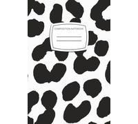 Black and White Snow Leopard Composition Notebook: 6x9 College Ruled Journal | 100 Pages Wide Ruled | Aesthetic Animal Print Notebook for Girls, Teens & Women | School, Writing & Notes