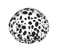 Black And White Spot Texture Cuffia Da Bagno Per Donna Con Elastici Cuffia Da Doccia Riutilizzabile Shower Caps Per Spa Casa Nuoto