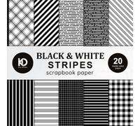 Black and White Stripes Scrapbook Paper: 20 Double Sided Black & WhiteSheets For Your Crafts and DIY Projects