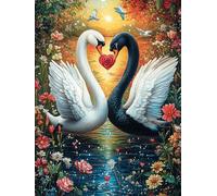 Black And White Swan Couple Heart Puzzle 300 Pezzi Idea Regalo Figlio Mitos Fantástico Gioco Educativo Creativo Ragazzi Rilassamento Pressione Ridotta A Scuola 300 PCS