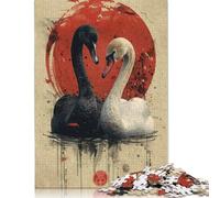 Black And White Swan Jigsaw Puzzle Impossibili 1000 Pezzi Decorazione Per La Casa. Rilassamento E Intelligence Per Adulti E Ragazzi Da 14 Anni 1000pcs (40x28cm)