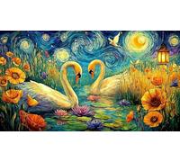 Black-and-White-Swans-in-Love Puzzle 1000 pezzi Estremamente difficile Gioco stimolante Carta riciclata per adulti e bambini di 12 anni in su 70x50/1000 pezzi