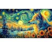 Black-and-white-wolf-reflection-in-lake Puzzle per adulti e bambini 1000 pezzi Carta riciclata Puzzle Giochi educativi per attività in casa & Regalo divertente Idea regalo perfetta 70x50/1000 pezzi