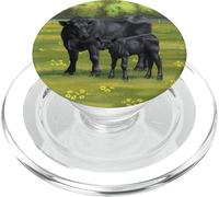 Black Angus Cow & Cute Vitello Farm Animali PopSockets PopGrip per MagSafe