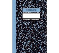 Black & Aquamarin Blue Marble School Notebook - Grid, 96 Pages, 5.5" x 8.5", Soft Matte Cover: For schoolwork, math, science, creative projects, and daily planning