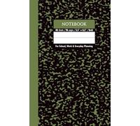 Black & Army Green Marble School Notebook - Grid, 96 Pages, 5.5" x 8.5", Soft Matte Cover: For schoolwork, math, science, creative projects, and daily planning
