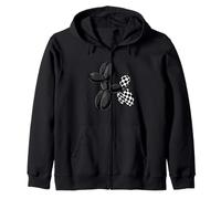 Black Balloon Dog Checkerboard Modern Pop Art Poodle Felpa con Cappuccio