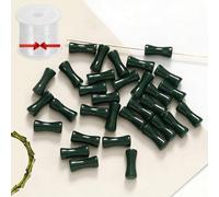 Black Bamboo Beads, 2026 New Black Transparent 12mm Bamboo Joint Plastic Craft Beads, Natural Blacks Agate Stone Bamboos Shape Gem Bead for Jewelry Making DIY Bracelet Necklace (D,50pcs)