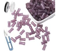 Black Bamboo Beads, Transparent 12mm Bamboo Joint Plastic Craft Beads, Natural Black Agate Stone Bamboos Shape Gem Bead for DIY Necklaces Bracelet Earring (Deep purple,100)