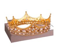 Black Baroque Full Circle Crown - European Retro Headpiece For Studio & Events(Golden)