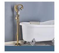 Black Bathroom BathTab Faucet Floor-stagnistico Miscelatore caldo e freddo Rubinetti speciali Swan a forma di cero d'acqua Vasca da bagno Faucetto(Gold A)
