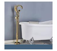 Black Bathroom BathTab Faucet Floor-stagnistico Miscelatore caldo e freddo Rubinetti speciali Swan a forma di cero d'acqua Vasca da bagno Faucetto(Gold B)
