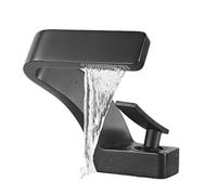 Black Bathroom Deck Mounted Basin Faucet Single Hole Sink Tap Hot And Cold Water Mitigeur Mixer Tap(115black-rose gold)