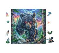 Black Bear Forest Puzzle 100 Pezzi Difficoltà Estrema Cartone Spesso Tema Monocromatico Per Appassionati Di Puzzle Antistrappo Non Sbiadisce Top Vendita 28x28cm