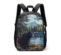 Black Bear In The Lake Zaino Casual Divertente Quotidiano Zaini Da Viaggio Borsa a Tracolla per Donne Uomini