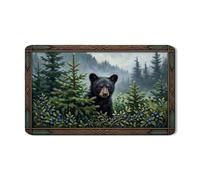 Black Bear, tappetino scolapiatti per bancone della cucina, tappetino scolapiatti in gomma assorbente rustico, tappetino scolapiatti ispirato alla foresta, tappetino per asciugare i piatti per bar