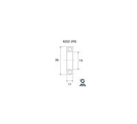 Black Bearing Cuscinetti 15x35x11 Mm B3 Ub-6202-b3 Silver