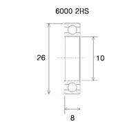 Black Bearing Cuscinetti Del Pedale B3 6000-2rs Silver