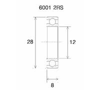 Black Bearing Cuscinetti Del Pedale B3 6001-2rs Silver