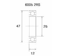 Black Bearing Cuscinetti Del Pedale B3 6005-2rs25 Silver