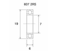 Black Bearing Cuscinetti Del Pedale B3 607-2rs7 X Silver
