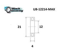 Black Bearing Cuscinetti Mtb Frame Pivot 12 X 21 X 4 Mm Max Steel