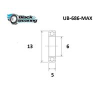 Black Bearing Cuscinetti Mtb Frame Pivot 6 X 13 X 5 Mm Max Steel