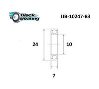 Black Bearing Cuscinetti Ruota B3 10247 2rs 10x24x7 Mm Steel