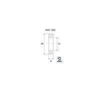 Black Bearing Cuscinetti Stainless Steel 12x28x8 Mm B3s Ub-6001-b3s Silver