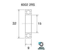 Black Bearing Cuscinetti Stainless Steel 15 X 32 X 9 Mm B3s Steel