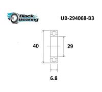 Black Bearing Cuscinetto Movimento Centrale 29 X 40 X 6.8 Mm B3 Steel