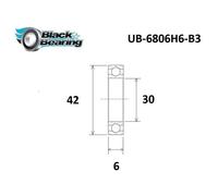Black Bearing Cuscinetto Movimento Centrale 30 X 42 X 6 Mm B3 Steel
