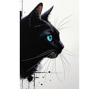 Black Beauty Cat With Blue Eyes Journal: a DOT GRID notebook for self-expression
