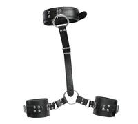 Black Beginner' s Restraint Kit AppassionateSeductive Slave con giocoso dietro i polsini e cintura regolabile da donna, Nero , Etichettalia unica