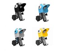 (Black) Bicycles Phone Holder Helmet Shape Sunshade Rainproof Handlebar