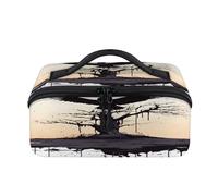 Black Bird Dead Tree Borsa per il trucco da viaggio, portatile, impermeabile, aperta e piatta, per articoli da toeletta cosmetici, organizer da viaggio per donne e uomini