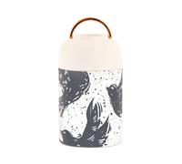 Black Bird Silhouette - Contenitore per il pranzo isolato sottovuoto, in acciaio inox, con cucchiaio per sottaceto, 17 once