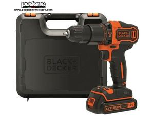 Black-Black+Decker Trapano avvitatore percussione 18V batteria litio mandrino BD