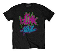 Black Blink-182 Neon Logo autorizzato Uomo maglietta