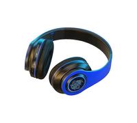 (Black Blue) B39 Wireless Bluetooth Headset Subwoofer With Breathing Light Support TF Card