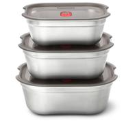 black+blum - Multifunktions Food Boxen Set Mixed Box - Contenitori per alimenti 650 ml + 900 ml + 1,2 l grigio