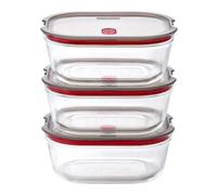 BLACK + BLUM Set di 3 contenitori salvafreschezza in vetro con coperchio