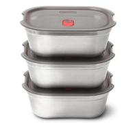 BLACK + BLUM - Lunch Box Set - Contenitore per il pranzo in acciaio inox adatto al microonde, senza plastica con chiusura ermetica, coperchio con serratura - Adatto a microonde, lavastoviglie e forno