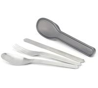 Black+Blum - Set di posate per coltello, forchetta e cucchiaio in acciaio INOX + custodia in plastica