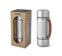 Black+Blum - Thermos isolato Explorer Duo, in acciaio inox 304, con coperchio a prova di perdite, cinturino in nylon e due tazze in acciaio a doppia parete, mantiene caldo e freddo per 24 ore, 1 litro