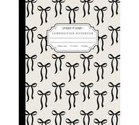 Black Bow Composition Notebook: Cute and Girly Black and Cream Aesthetic Coquette Journal for Women and Teens | College Rule Pages for School Work