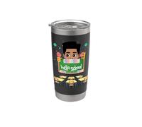 Black Boy Magic Back To School Hello Melanin Bambino Ragazzi Bicchiere termico in acciaio inox doppia parete