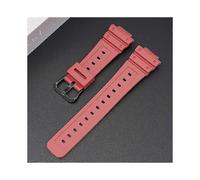 (Black Buckle, red) 16mm Silicone Watch Band for Casio DW-6900 GW-M5610 DW-5600E Soft TPU Replacement Strap Black Colorful Wristband