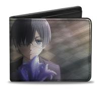 Black Butler Wallet, Bifold, Black Butler Ciel Phantomhive Pose and Logo Black W